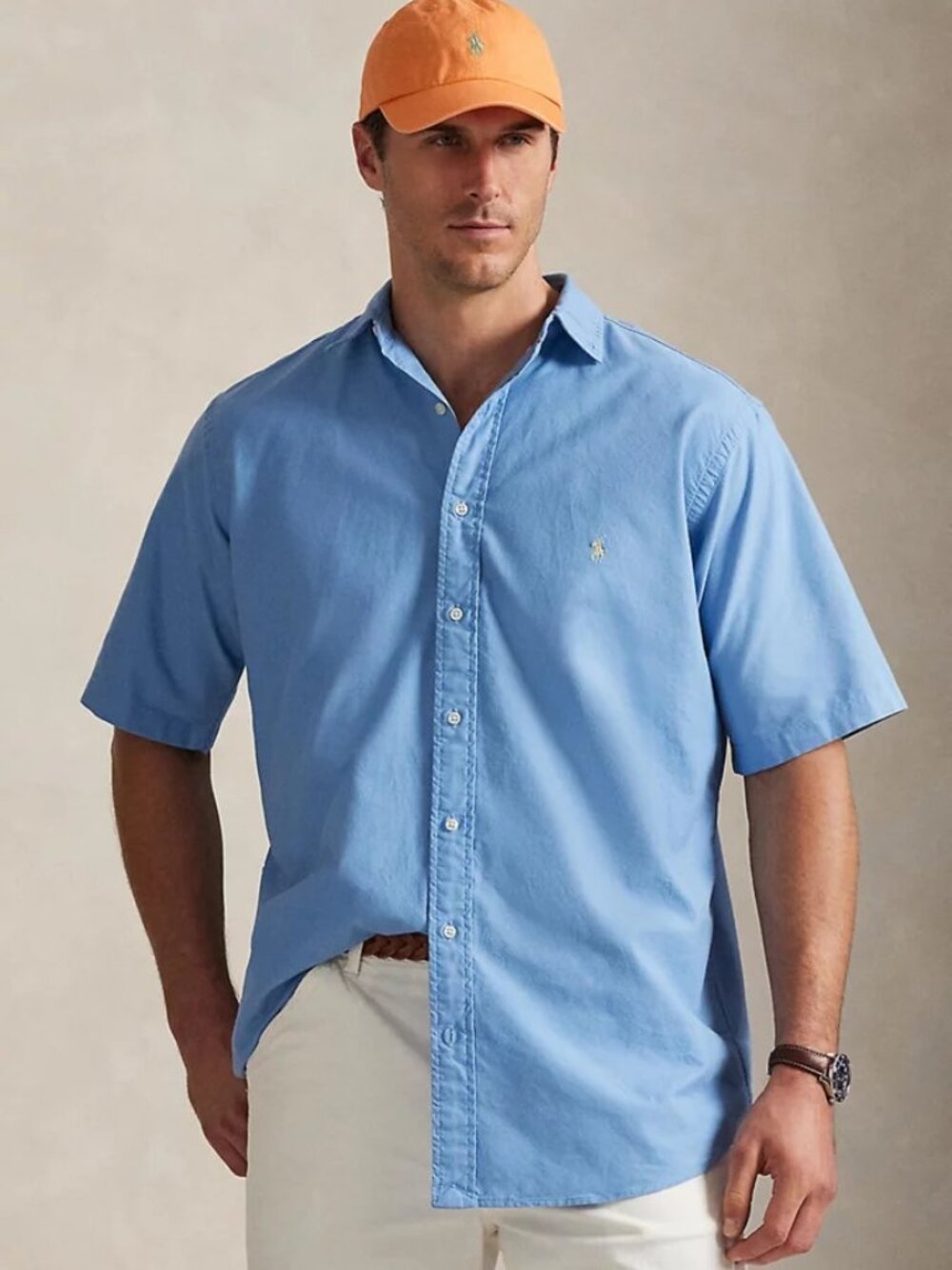 NWT Polo Ralph Lauren Men's Big & Tall Garment-Dyed Oxford Shirt Blue Orbit 4LT